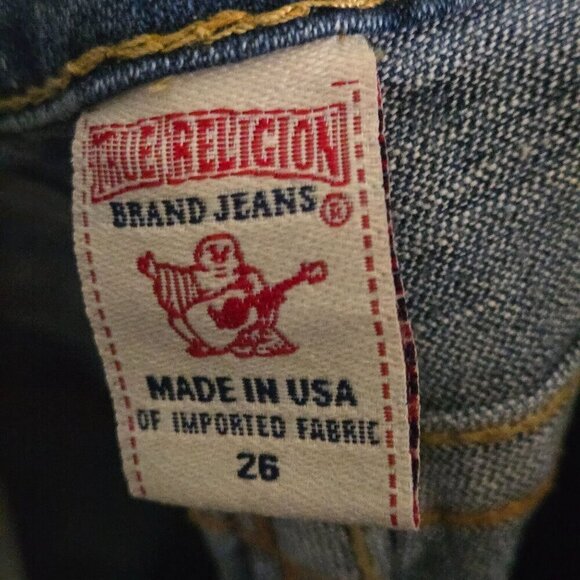 True Religion Billy Studded Jeans Flap Studded Pockets Made On USA Size 26 - Picture 7 of 9